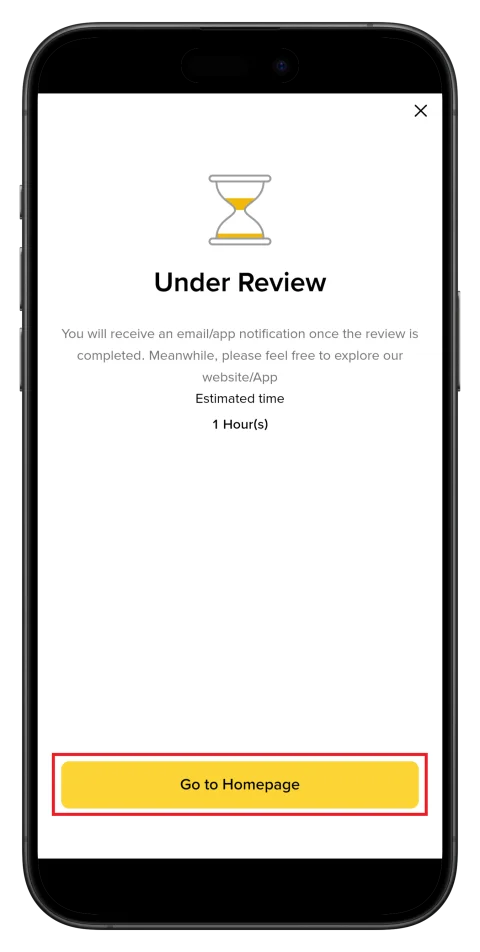 Binance KYC verification under review screen