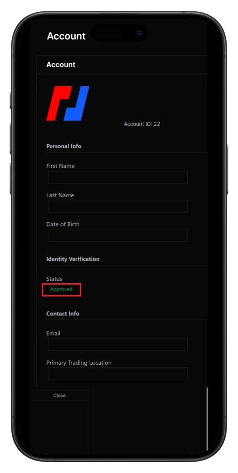 BitMEX KYC verification complete - Account settings
