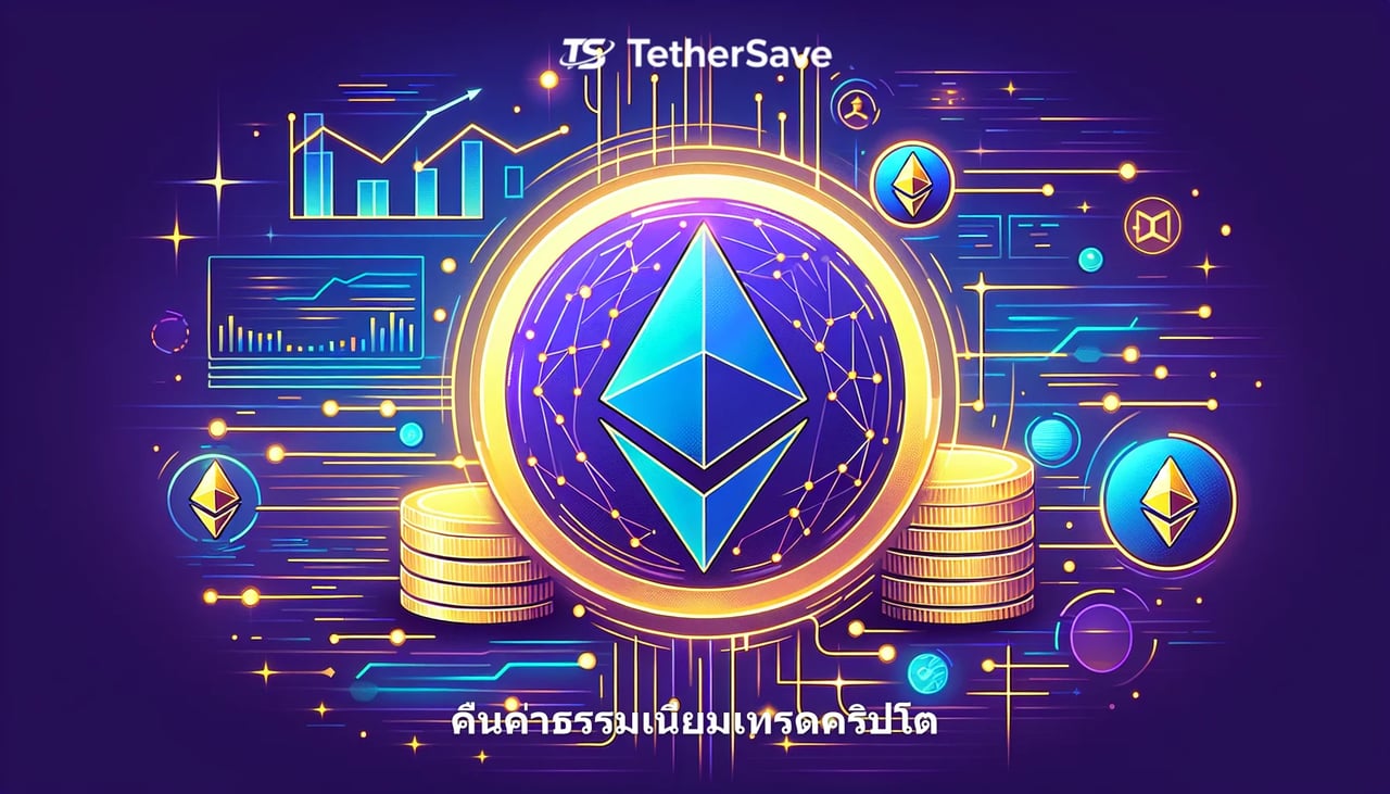 การแสดงข้อมูลทางการเงินแบบนามธรรมที่มีสัญลักษณ์ของ Ethereum