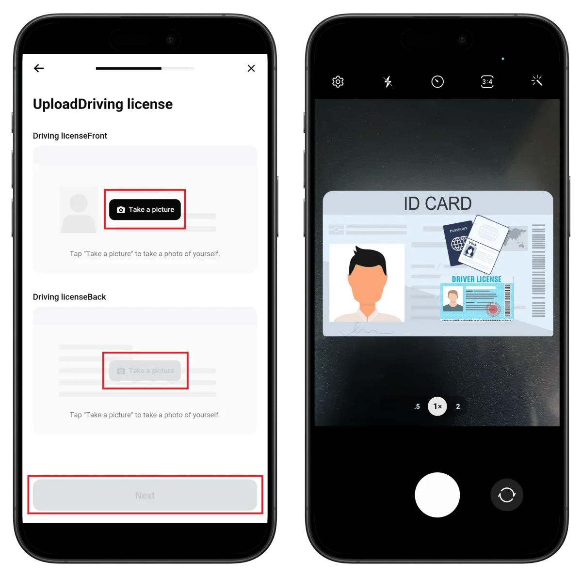 Bitget ID photo capture screen