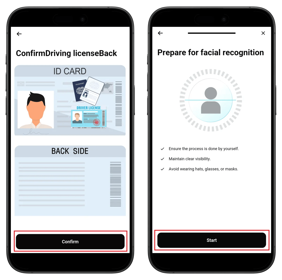 Bitget ID confirmation and facial recognition preparation screen