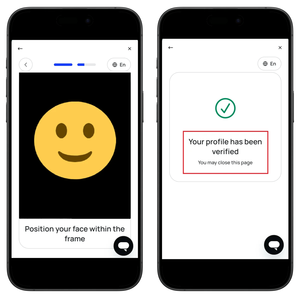 BitMart facial recognition and verification complete