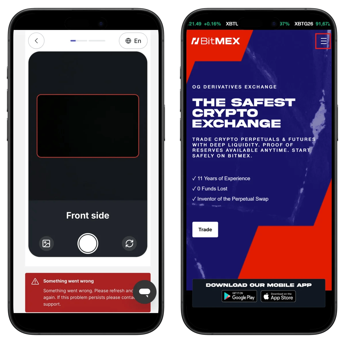 BitMEX ID photo capture