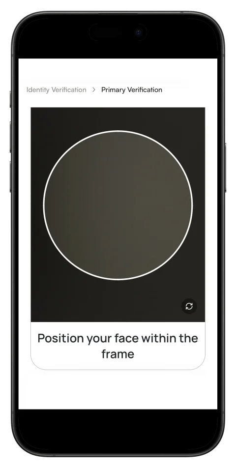 CoinW face verification screen