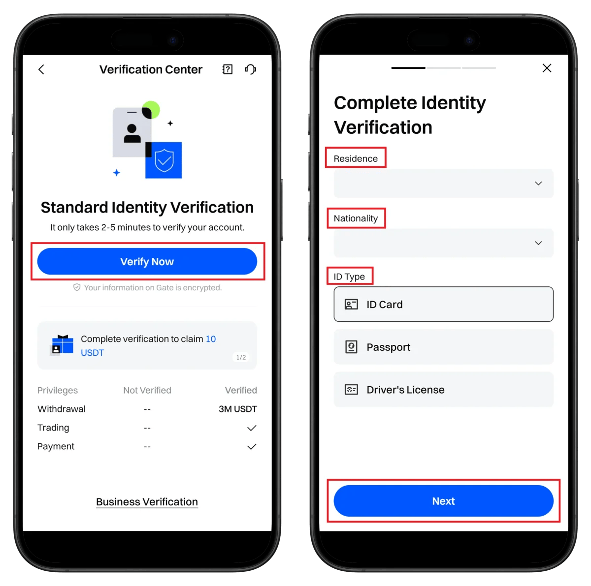 Gate.io ID Selection