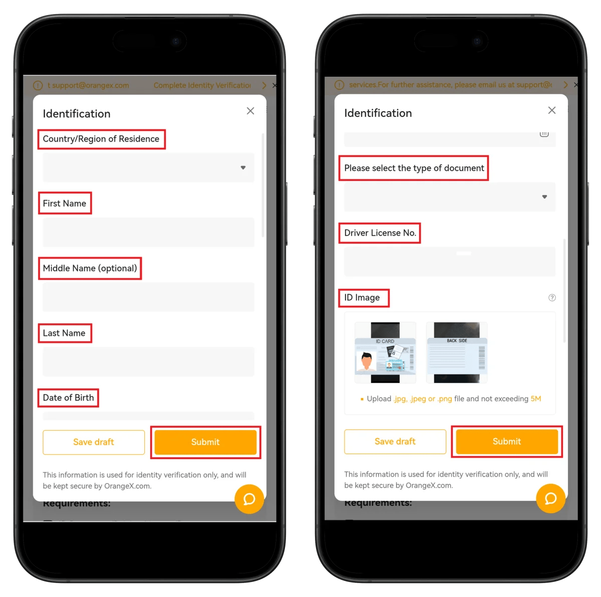 OrangeX Personal Info