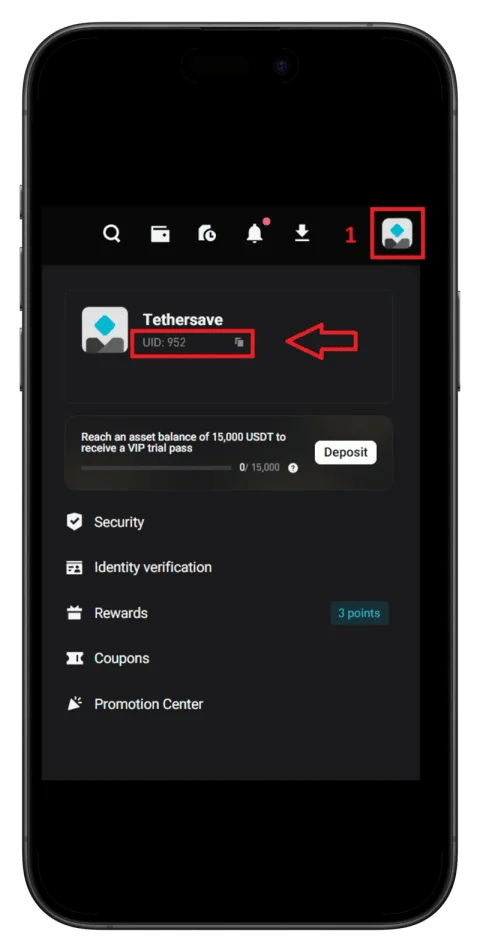 التحقق من UID في Bitget