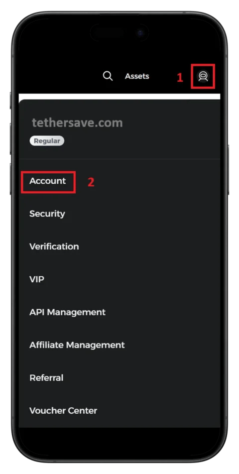 Cek UID BitMart - langkah 1