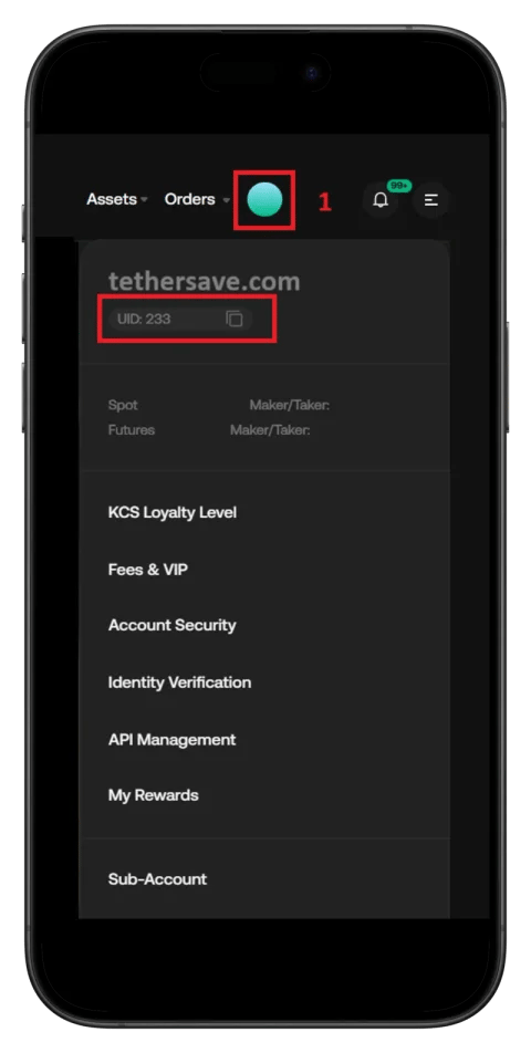 Vérification de l'UID KuCoin