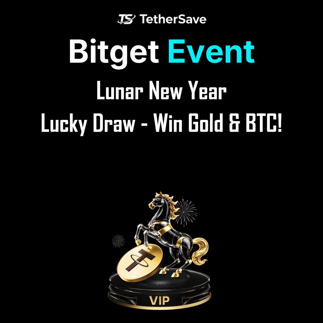 Bitget Lunar New Year Lucky Draw event banner - Win gold horse, silver horse, BTC and more with 100% guaranteed prizes