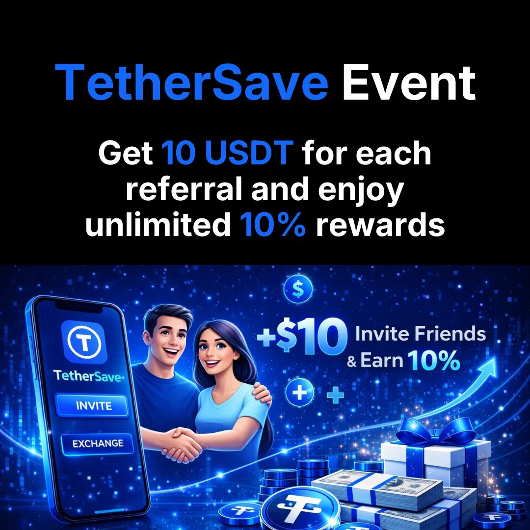 TetherSave Referral Bonus Event - 10 USDT + Unlimited 10% Payback Banner